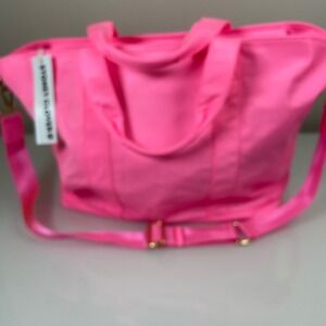 Stoney Clover Lane Classic Nylon Tote Bag Bubblegum Pink NEW Gold Hardware
